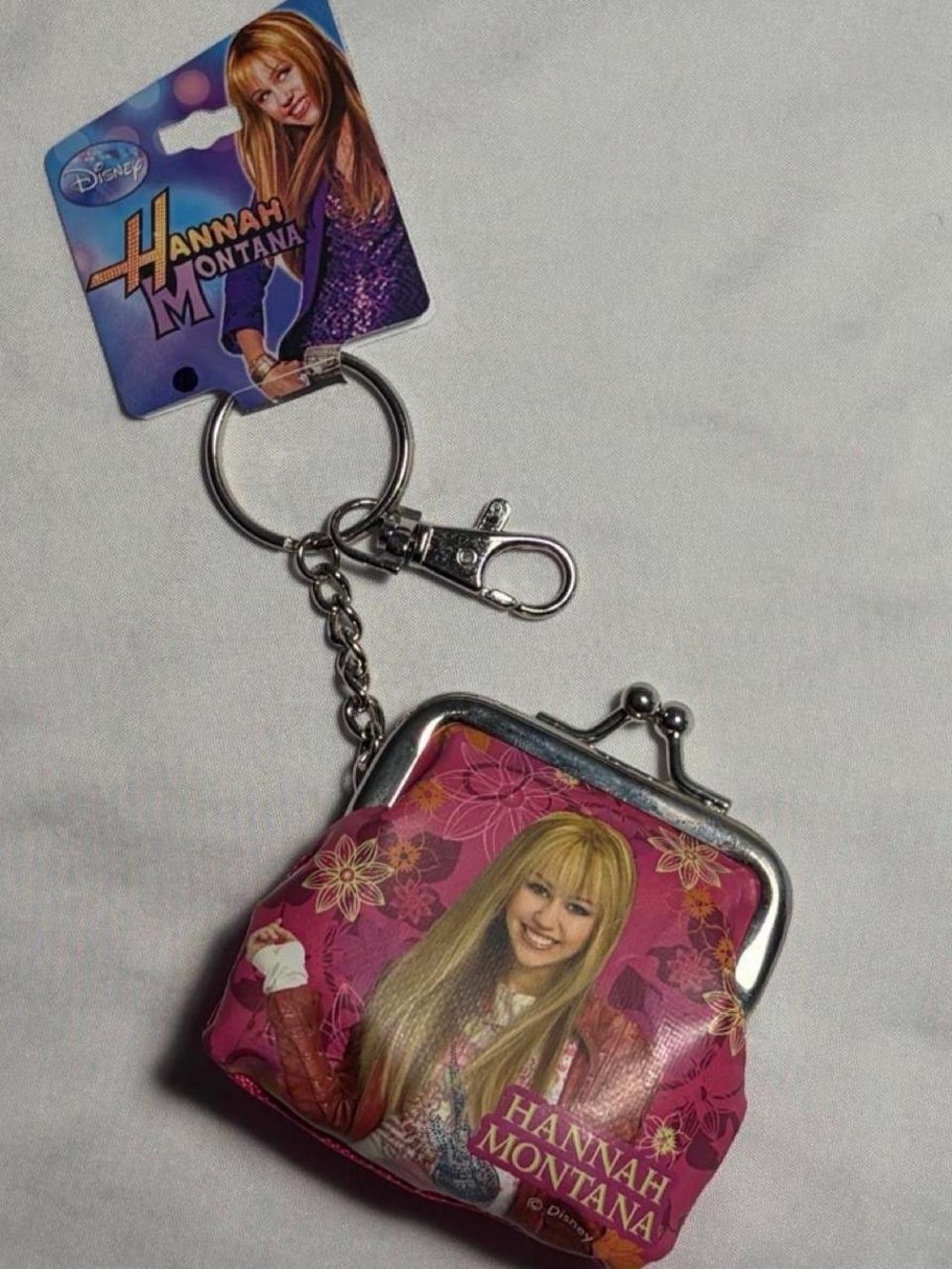 Disney Hannah Montana Hot Pink Coin Purse Keychain
